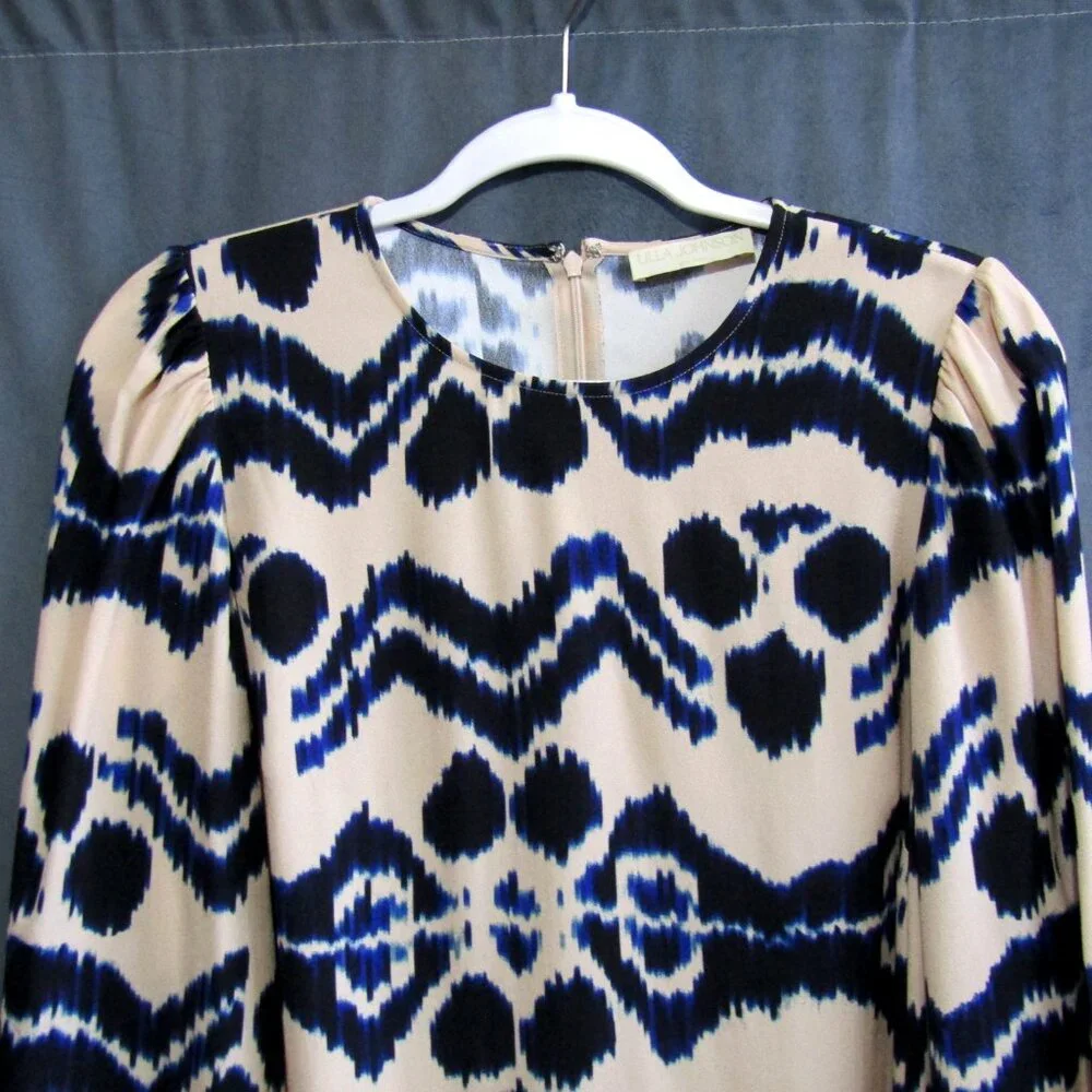 Ulla Johnson Lilliana Blouse Womens Size 10 Cream Nimbus Blue Bishop Sleeve Top - Picture 2 of 9